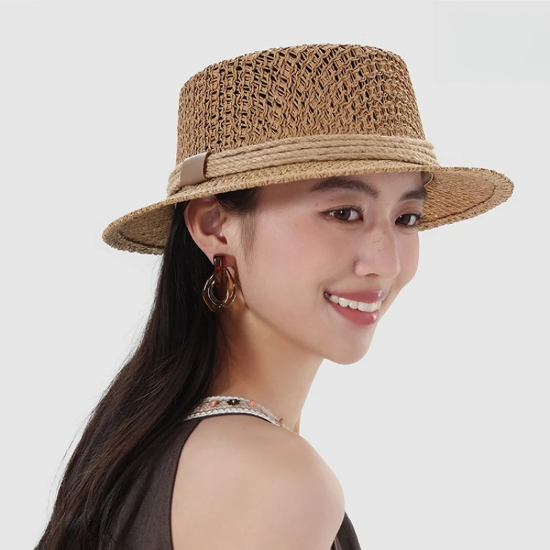 Hollow Out Minimalist Woven Women's Straw Hat Flat Top French Sun Protection Breathable Sun Hat Retro Outdoor Women's Top Hat
Hollow Out Minimalist Woven Women's Straw Hat Flat Top French Sun Protection Breathable Sun Hat Retro Outdoor Women's Top Hat