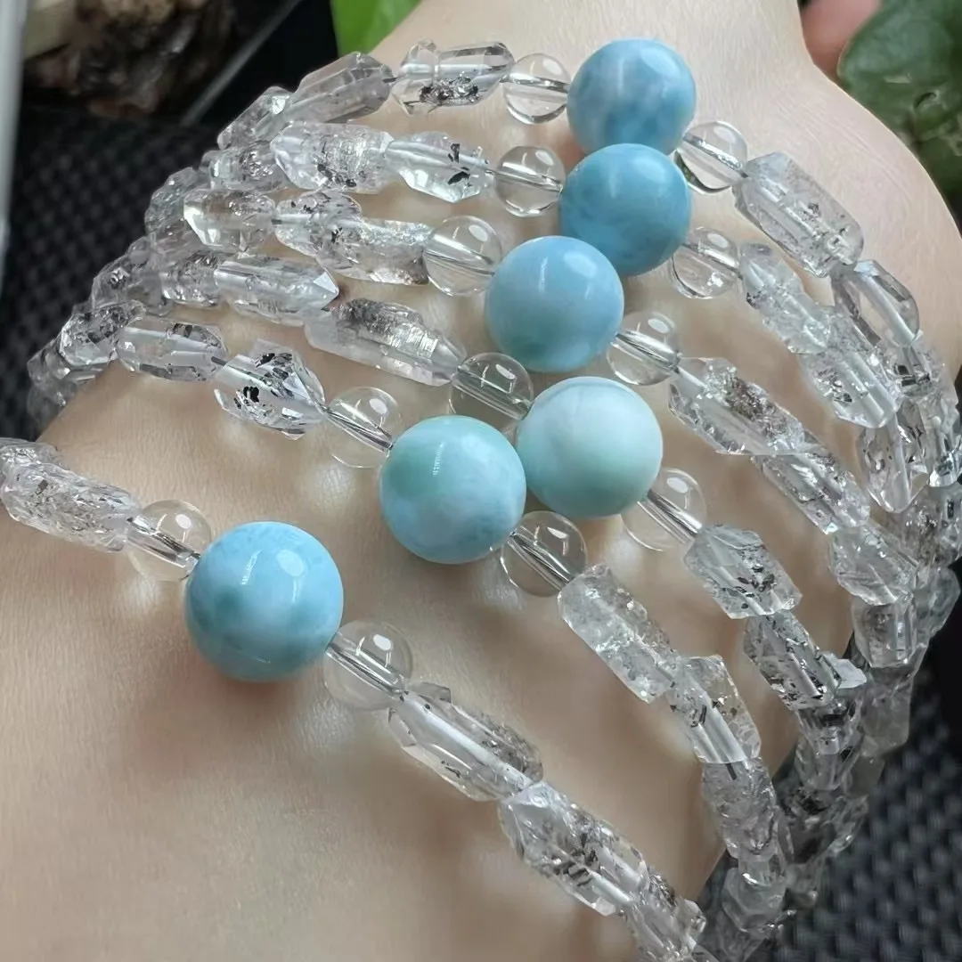 1 Pc Fengbaowu Natural Herkimer Diamond Larimar Bracelet 925 Sterling Silver Crystal Healing Stone Jewelry Gift For Women
1 Pc Fengbaowu Natural Herkimer Diamond Larimar Bracelet 925 Sterling Silver Crystal Healing Stone Jewelry Gift For Women