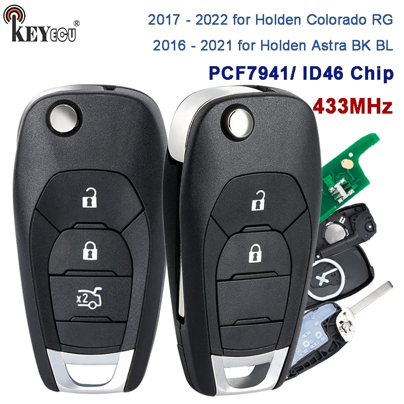 KEYECU AU Market 433MHz ID46 Chip for Holden Astra BK BL Colorado RG 2016-2022 Keyless Flip Remote Control Key Fob & Shell
KEYECU AU Market 433MHz ID46 Chip for Holden Astra BK BL Colorado RG 2016-2022 Keyless Flip Remote Control Key Fob & Shell