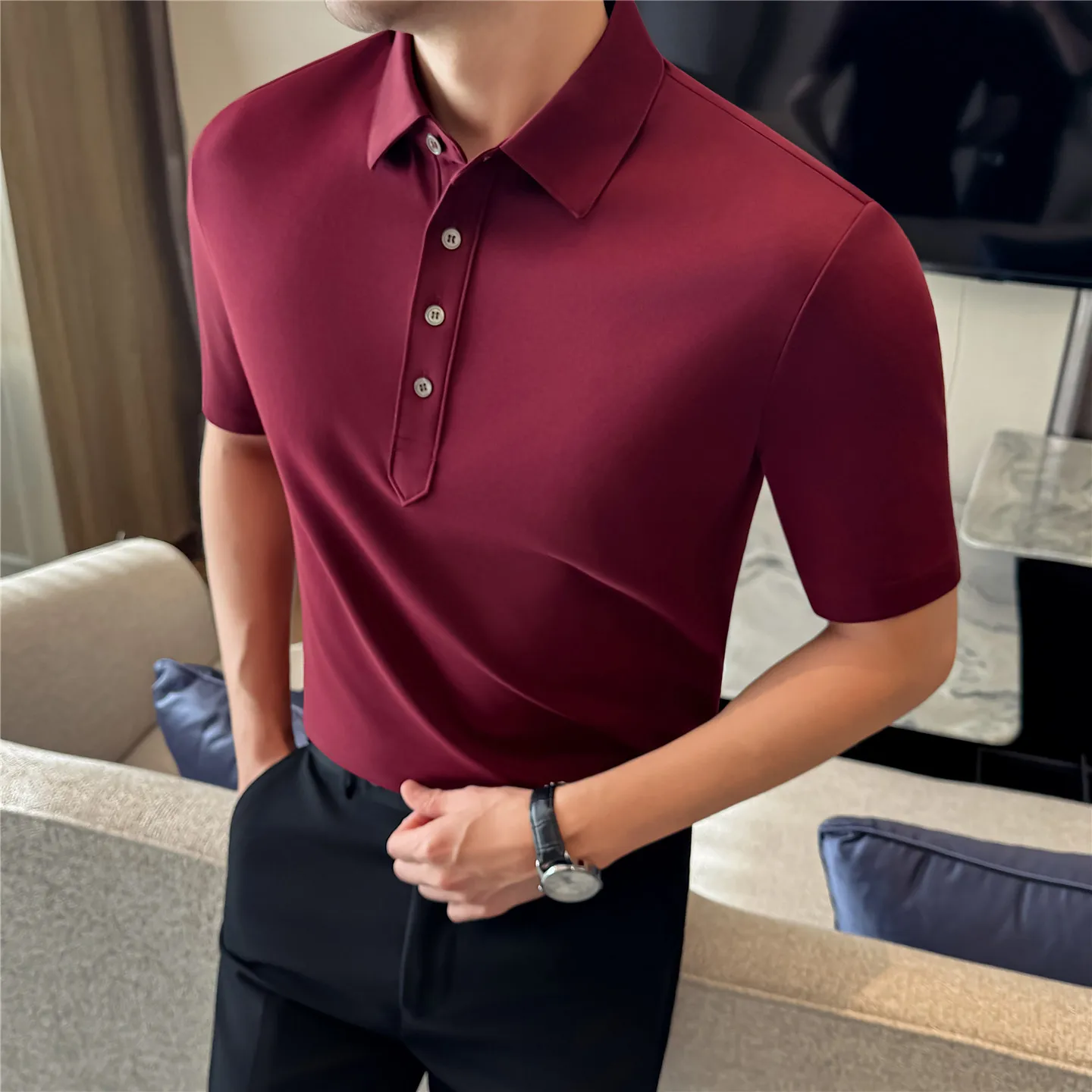 Men's Polo Shirt Short Sleeve Slim Fit Turn-down Collar Summer Top Liquid Ammonia Cotton Breathable Casual Business Streetwear
Men's Polo Shirt Short Sleeve Slim Fit Turn-down Collar Summer Top Liquid Ammonia Cotton Breathable Casual Business Streetwear
