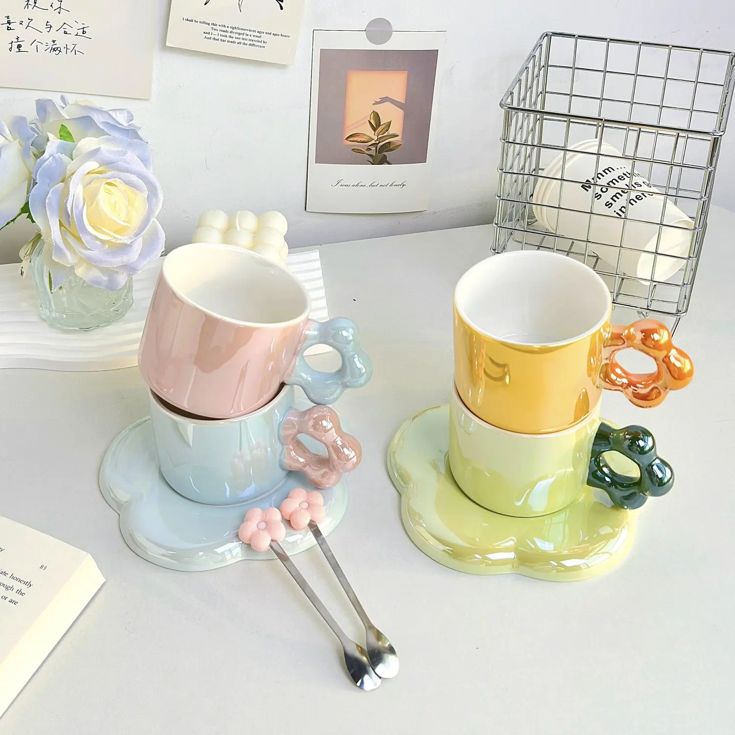 Pearl glaze ceramic coffee cup saucer high value flower cup high grade mug holiday gift girl heart
Pearl glaze ceramic coffee cup saucer high value flower cup high grade mug holiday gift girl heart