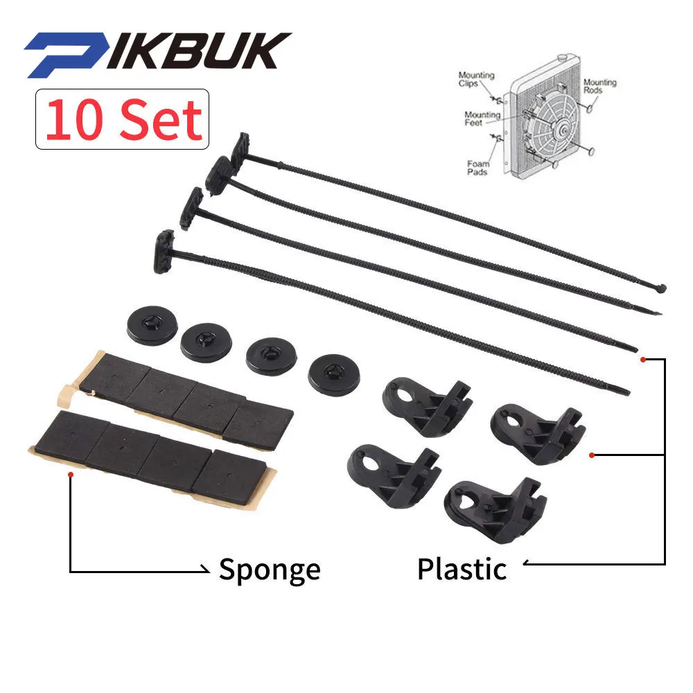 10 Set Auto Car Universal Electric Radiator Fan Ventilador Mounting Kit Plastic Ties 4 Straps 8 Cushion Pads 4 Mounting Fee
10 Set Auto Car Universal Electric Radiator Fan Ventilador Mounting Kit Plastic Ties 4 Straps 8 Cushion Pads 4 Mounting Fee