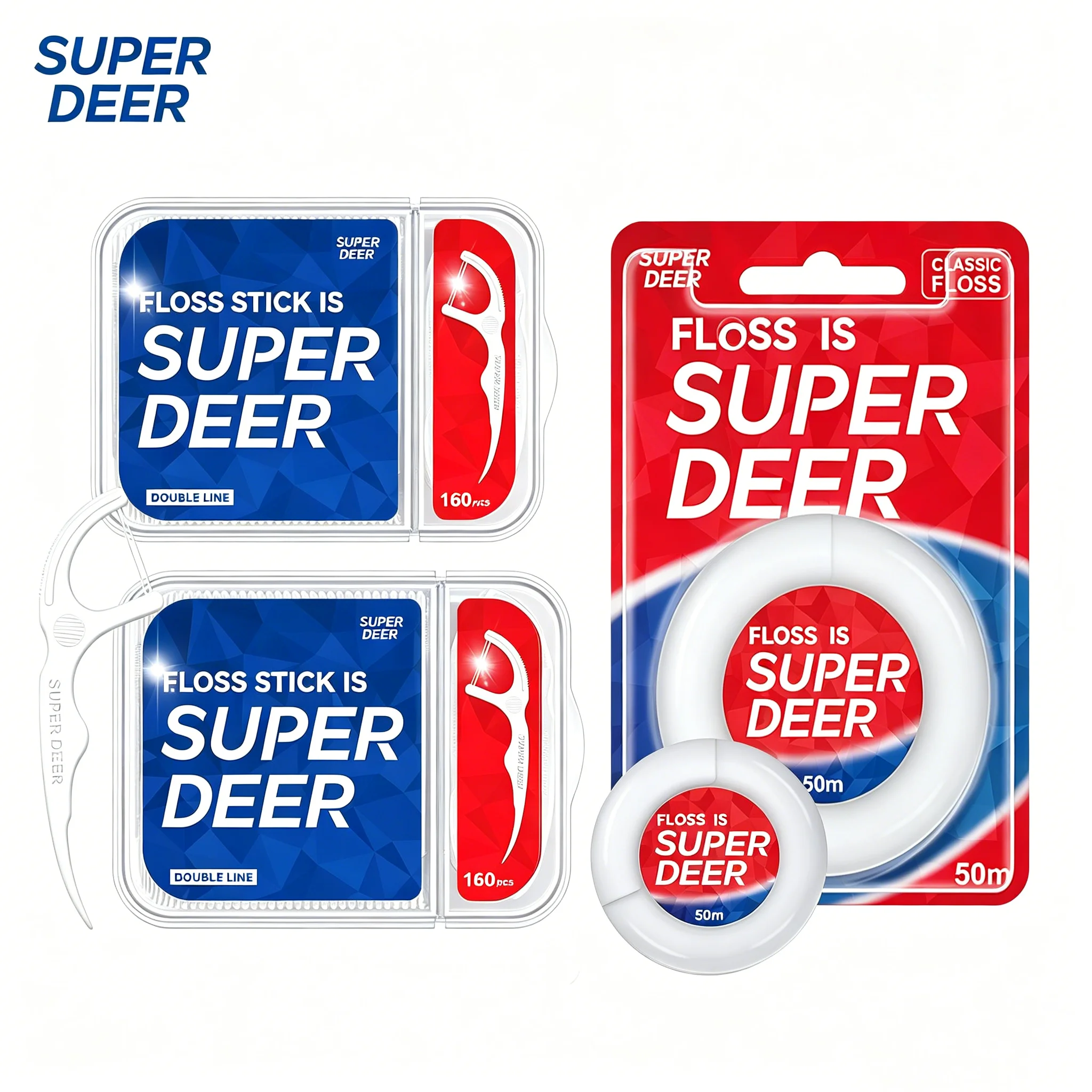 Super Deer 50M Dental Floss Roll Portable Interdental Cleaning Floss Roll 160pcs/Box Dental Floss With Storage Box Oral Care Too
Super Deer 50M Dental Floss Roll Portable Interdental Cleaning Floss Roll 160pcs/Box Dental Floss With Storage Box Oral Care Too
