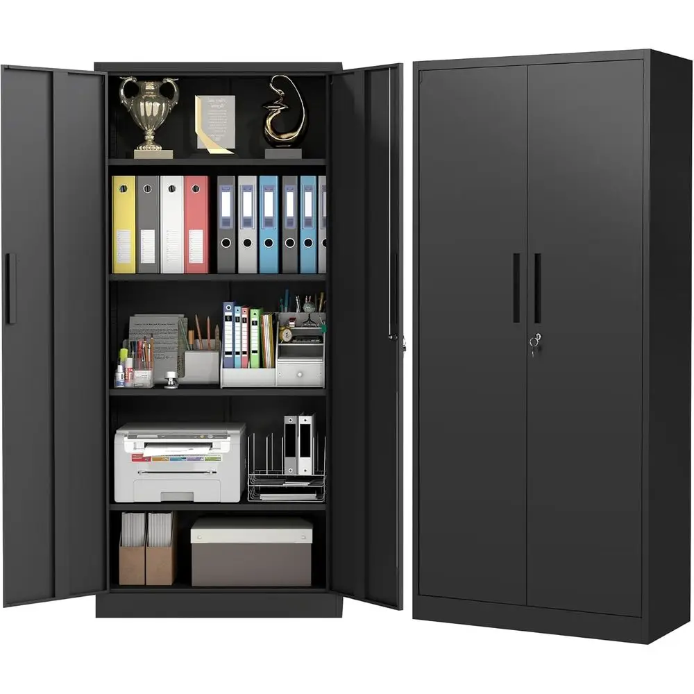 Metal Storage Cabinet with 2 Doand 4 Adjustable Shelves, 71" Garage Storage Cabinet with Anti-Tipping Design, Lockable Garage Ca
Metal Storage Cabinet with 2 Doand 4 Adjustable Shelves, 71" Garage Storage Cabinet with Anti-Tipping Design, Lockable Garage Ca