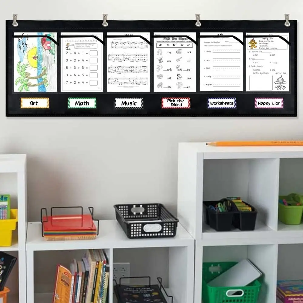 Sturdy Horizontal Storage Pocket Chart Reusable with 6 Clear Pockets Homework Storage Pocket Chart Foldable Durable
Sturdy Horizontal Storage Pocket Chart Reusable with 6 Clear Pockets Homework Storage Pocket Chart Foldable Durable