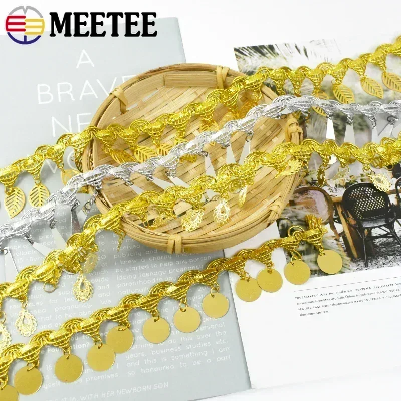 2-9Yard Gold Silver Lace Trim Pendant Sequins Fringe Tassels Stage Dance Dresses Decorative Trimmings Stitching DIY Sewing Craft
2-9Yard Gold Silver Lace Trim Pendant Sequins Fringe Tassels Stage Dance Dresses Decorative Trimmings Stitching DIY Sewing Craft