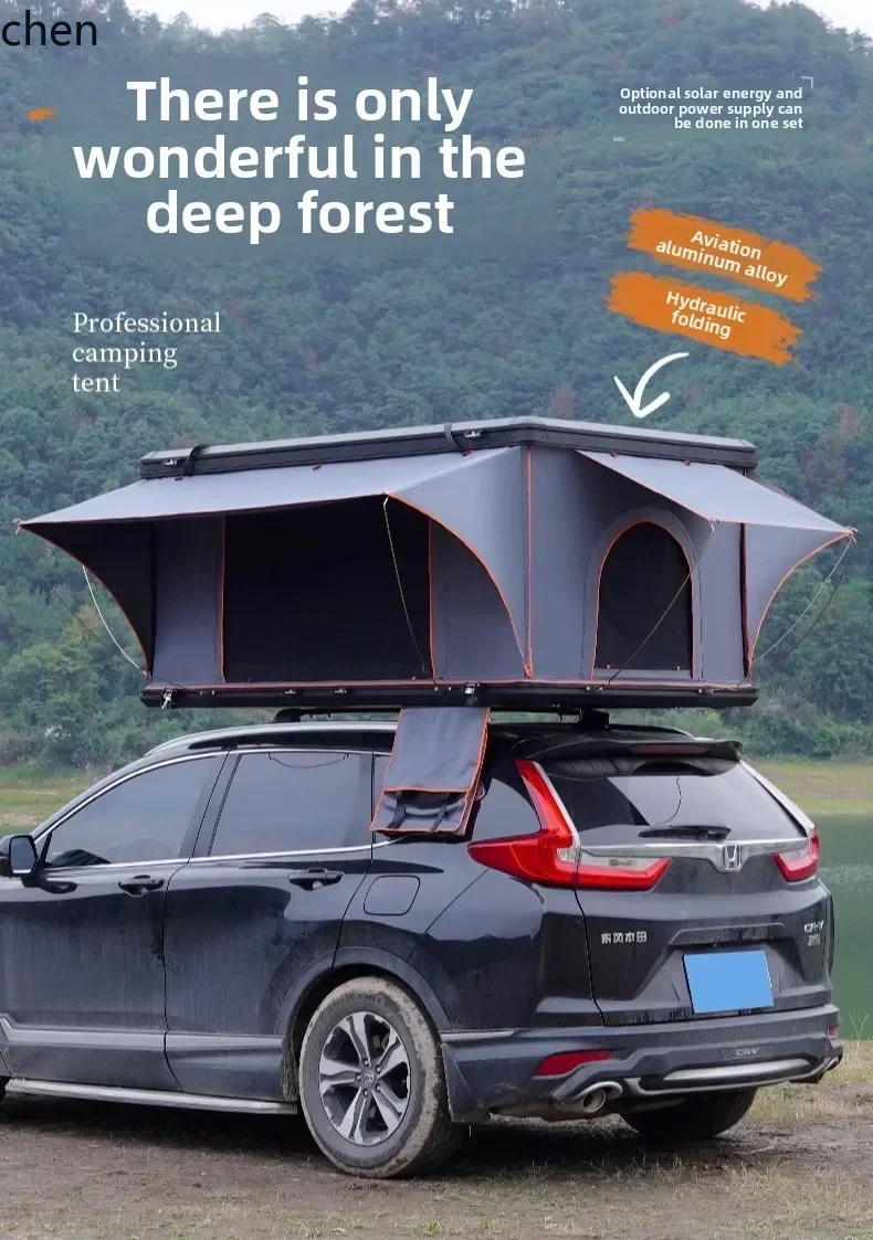 ZP10aluminum alloy hard roof tent car tent automatic sunroof into solar outdoor camping
ZP10aluminum alloy hard roof tent car tent automatic sunroof into solar outdoor camping