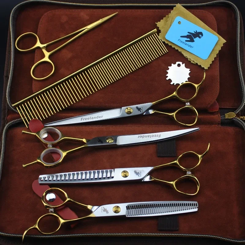 5pcs/Set Stainless Steel Pet Dogs Grooming Scissors Suit Hairdresser Scissors For Dogs Professional Animal Barber Cutting Tools
5pcs/Set Stainless Steel Pet Dogs Grooming Scissors Suit Hairdresser Scissors For Dogs Professional Animal Barber Cutting Tools