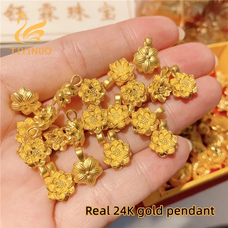 TIYINUO Real 999 Pure Gold Authentic 24K Lotus Pendant Necklace For Woman Delicate Gift Exquisite Sincere Present Fine Jewelry
TIYINUO Real 999 Pure Gold Authentic 24K Lotus Pendant Necklace For Woman Delicate Gift Exquisite Sincere Present Fine Jewelry