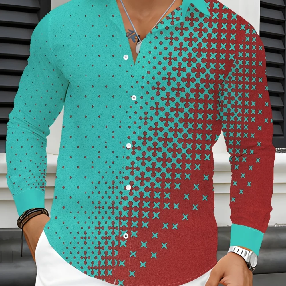 Men's Geometric Pattern 3D Digital Printed Long Sleeved Shirt Button up Comfortable Soft Fabric High-Quality Men's Clothing
Men's Geometric Pattern 3D Digital Printed Long Sleeved Shirt Button up Comfortable Soft Fabric High-Quality Men's Clothing
