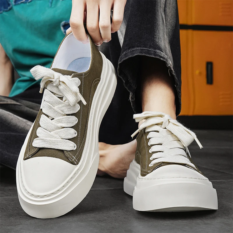 Men's Canvas Shoes Summer Thick Bottom Heightening Sports Anti-slip Low Help Board Shoes Breathable Casual Flat Bottom Trendy...
Men's Canvas Shoes Summer Thick Bottom Heightening Sports Anti-slip Low Help Board Shoes Breathable Casual Flat Bottom Trendy...