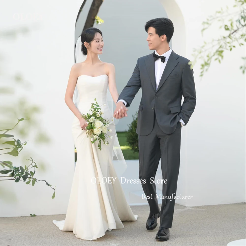 OLOEY Simple Mermaid Korea Wedding Dresses Photoshoot Sweetheart Soft Satin Floor length Bridal Gowns Fitted Slim Elegant
OLOEY Simple Mermaid Korea Wedding Dresses Photoshoot Sweetheart Soft Satin Floor length Bridal Gowns Fitted Slim Elegant