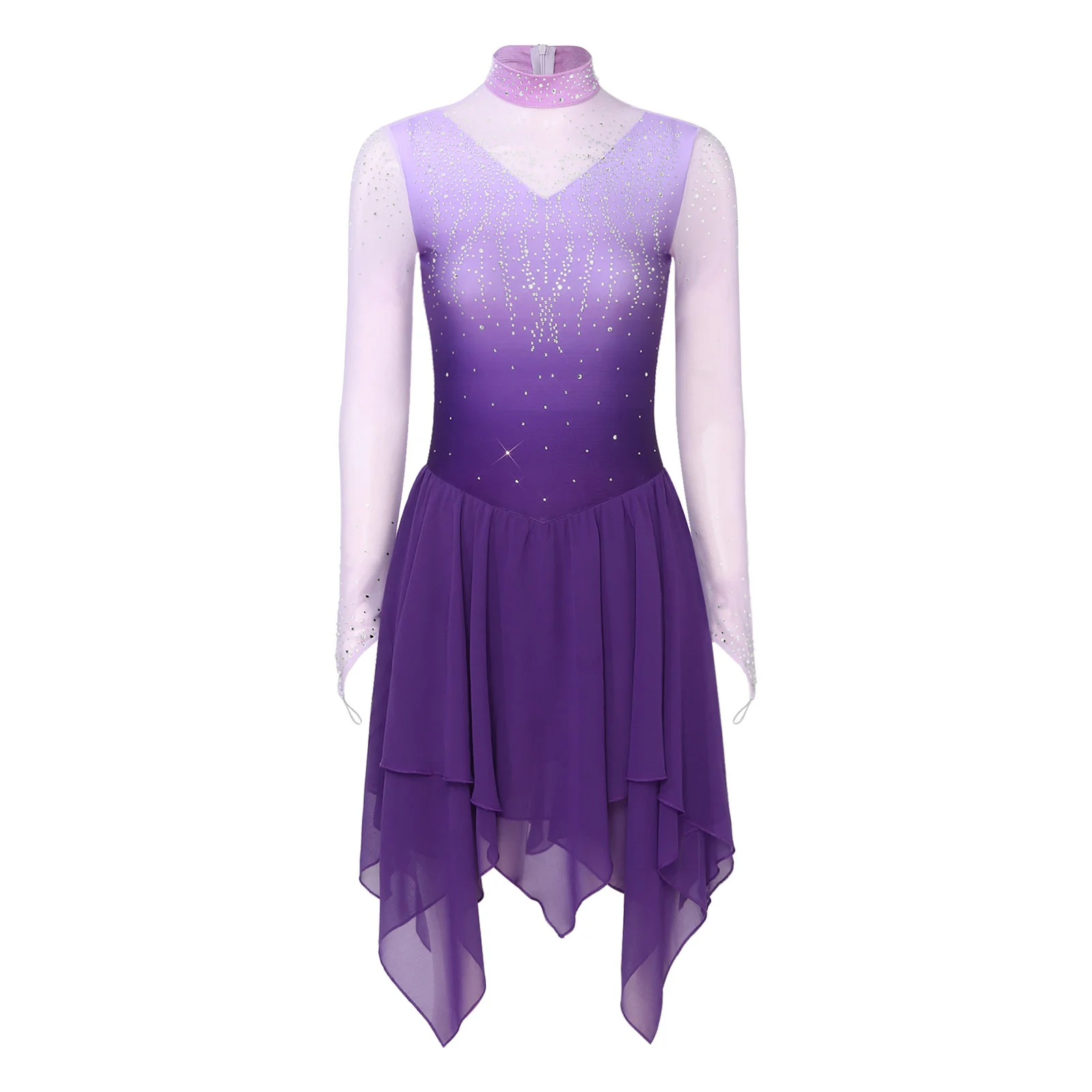 Women Shiny Rhinestone Figure Skating Bodysuit Dress Long Sleeve Sheer Mesh Dancewear for Gymnastics Acrobatics Lyrical Dance
Women Shiny Rhinestone Figure Skating Bodysuit Dress Long Sleeve Sheer Mesh Dancewear for Gymnastics Acrobatics Lyrical Dance