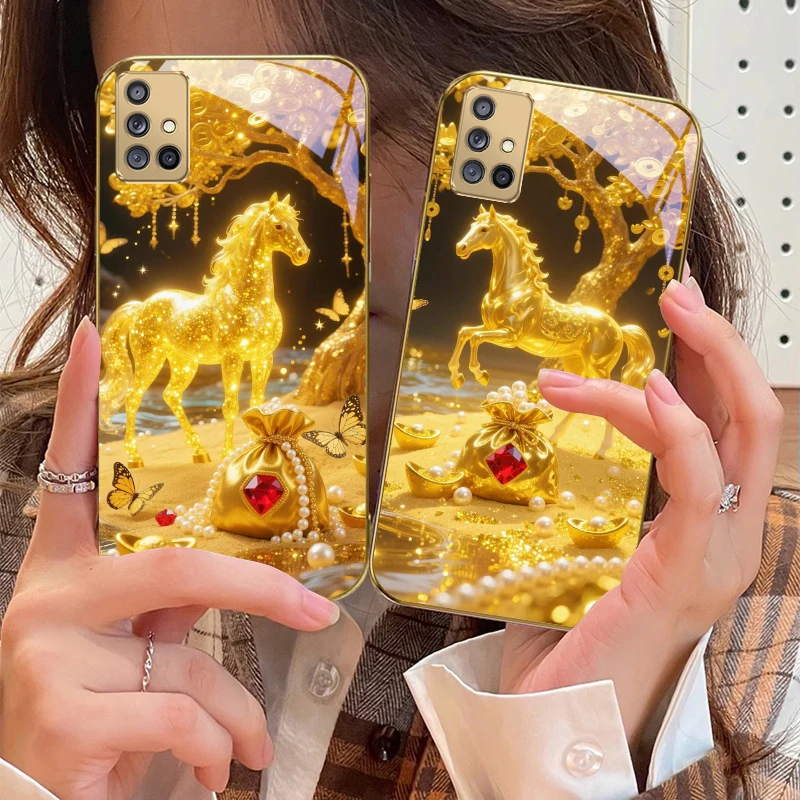 The Golden Fighting Horse For Samsung A 01 52S 04 05S 10 12 13 22 23 24 36 42 M02 Note 10 20Ultra 8 9 Golden glass phone case
The Golden Fighting Horse For Samsung A 01 52S 04 05S 10 12 13 22 23 24 36 42 M02 Note 10 20Ultra 8 9 Golden glass phone case