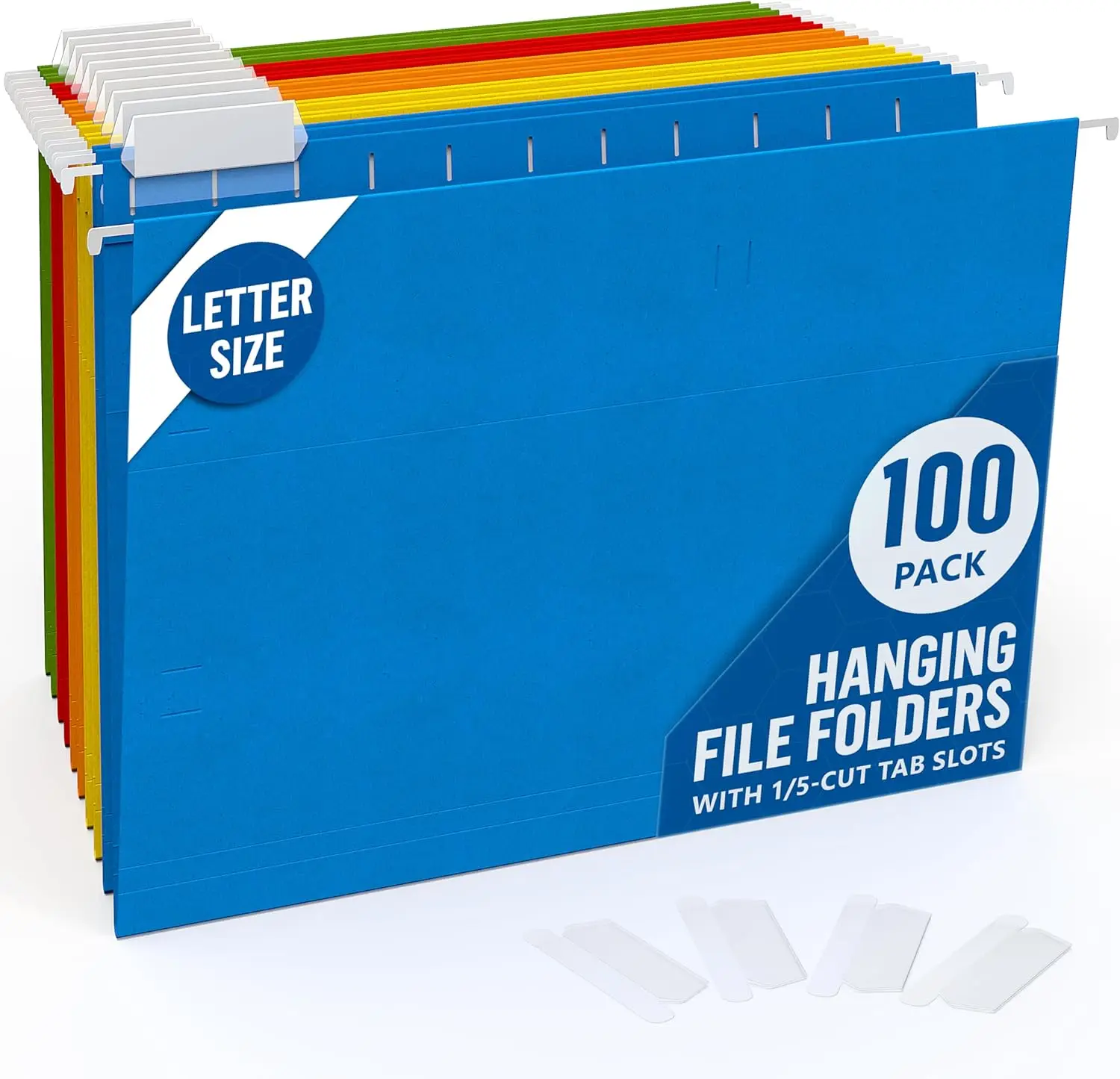 100 Pack Hanging File Folders Letter Size with Tabs, 5 Colors for Filing Cabinet Organization
100 Pack Hanging File Folders Letter Size with Tabs, 5 Colors for Filing Cabinet Organization