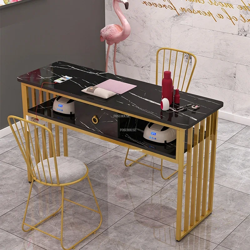 Nordic Wrought Iron Nail Tables Double Salon Professional Manicure Table Modern Minimalist Single with Socket Beauty Nail Table
Nordic Wrought Iron Nail Tables Double Salon Professional Manicure Table Modern Minimalist Single with Socket Beauty Nail Table