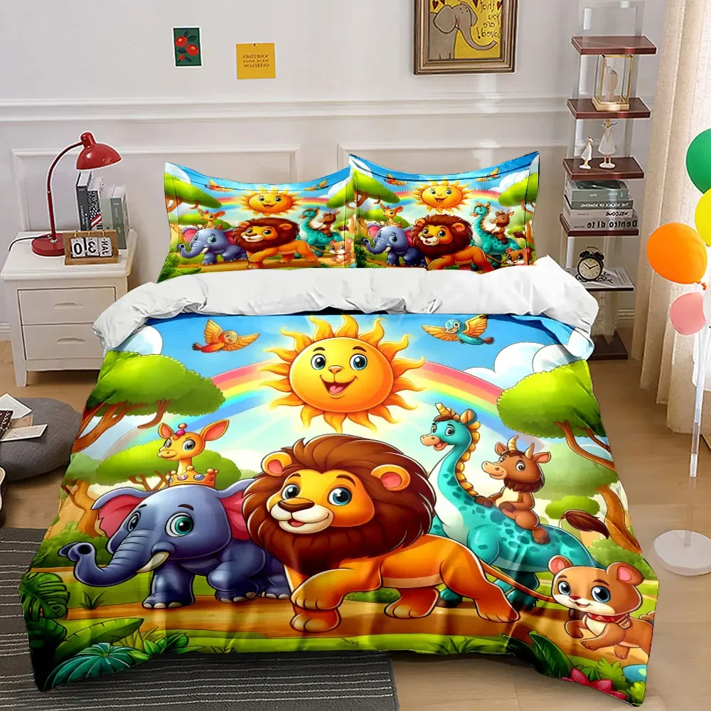"Animal Friends Jungle Design Set" Multiple sizes kid's and adults' bedroom Exquisite 3PC bedding set, gift
"Animal Friends Jungle Design Set" Multiple sizes kid's and adults' bedroom Exquisite 3PC bedding set, gift