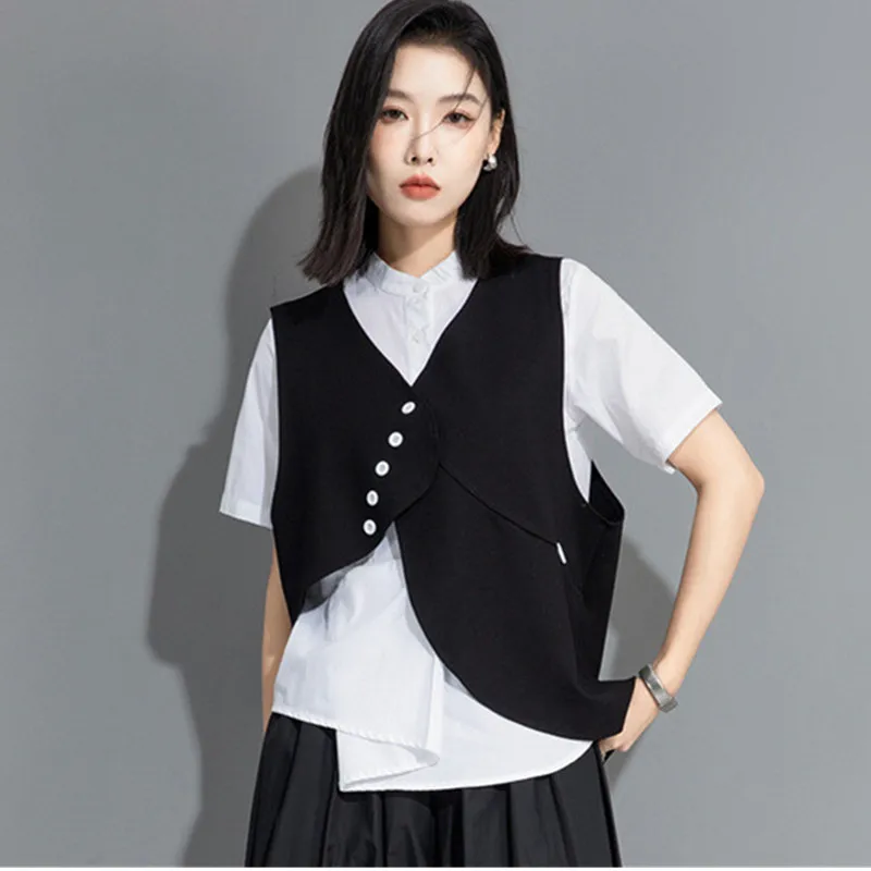 Black Button Irregular Hem Big Size Casual Vest Women 2025 Spring Summer New V-collar Sleeveless Fashion Vests Female Cardigan
Black Button Irregular Hem Big Size Casual Vest Women 2025 Spring Summer New V-collar Sleeveless Fashion Vests Female Cardigan