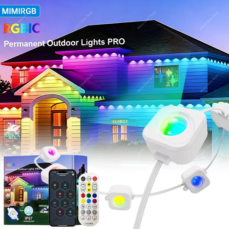 200 футов постоянный уличный светильник Bluetooth управление приложением RGBIC изменение цвета карниз свет DIY цвет управление музыкой для украшения дома
200 футов постоянный уличный светильник Bluetooth управление приложением RGBIC изменение цвета карниз свет DIY цвет управление музыкой для украшения дома