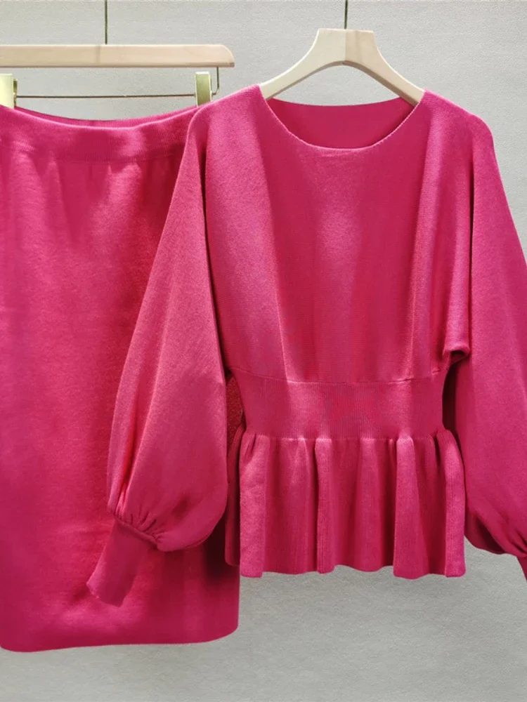 Two Piece Set Set Knit Sweater Lantern Sleeves Half Skirt High Waisted Temperament Commuting Festival Clothing Women's Pullover
Two Piece Set Set Knit Sweater Lantern Sleeves Half Skirt High Waisted Temperament Commuting Festival Clothing Women's Pullover
