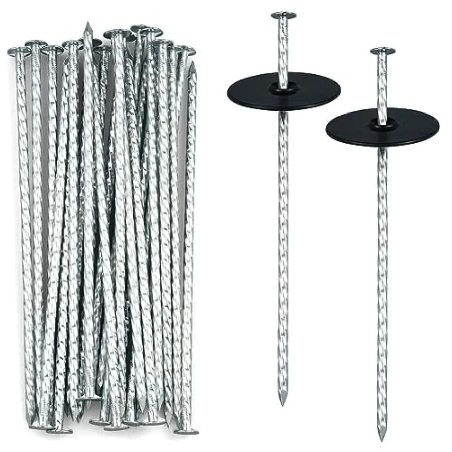 8 Inch Heavy Duty Landscape Stakes with Gasket Caps - Sets Galvanized Spiral Garden Spikes Kit for Securing Weed Barrier Fabric
8 Inch Heavy Duty Landscape Stakes with Gasket Caps - Sets Galvanized Spiral Garden Spikes Kit for Securing Weed Barrier Fabric