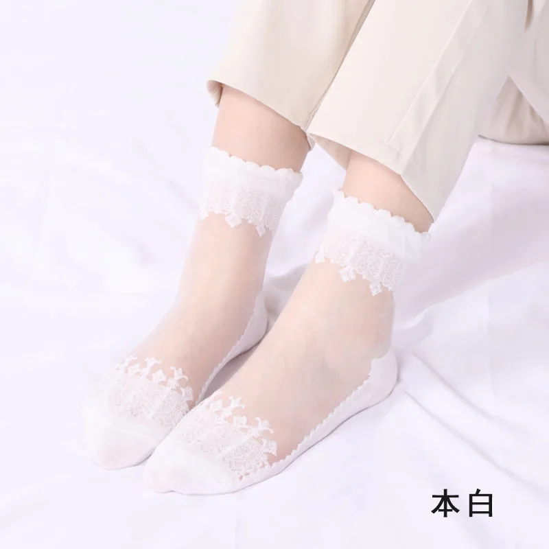 Women Lace Edge Crystal Sheer Socks Spring Lightweight Mid Calf Cotton Sole Anti Slip Breathable
Women Lace Edge Crystal Sheer Socks Spring Lightweight Mid Calf Cotton Sole Anti Slip Breathable