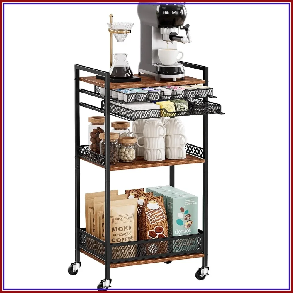 5 Tier Coffee Station Cart with Wheels, K Cup Holder Organizer for Kitchen Living Room
5 Tier Coffee Station Cart with Wheels, K Cup Holder Organizer for Kitchen Living Room