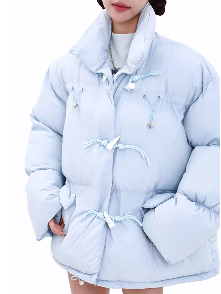 Korean Version Horn Buckle Women Cotton Jacket Solid Color Bread Coat Loose Outwear Autumn and Winter New
Korean Version Horn Buckle Women Cotton Jacket Solid Color Bread Coat Loose Outwear Autumn and Winter New