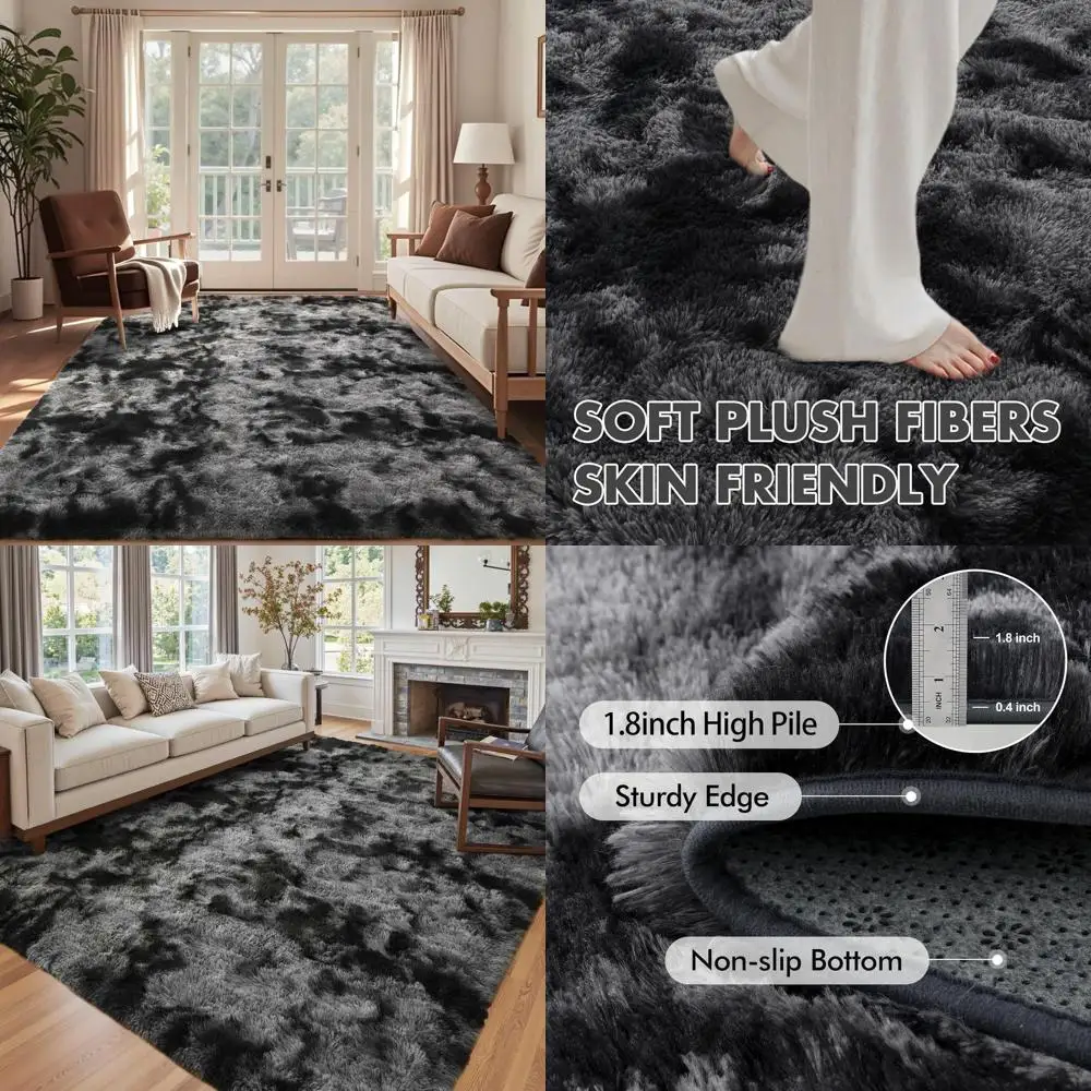 Large Shag Rugs for Living Room, Ultra Soft Tie-Dyed Fluffy Area Rugs for Bedroom, Aesthetic Carpet for Kids' Home in Dark Grey
Large Shag Rugs for Living Room, Ultra Soft Tie-Dyed Fluffy Area Rugs for Bedroom, Aesthetic Carpet for Kids' Home in Dark Grey