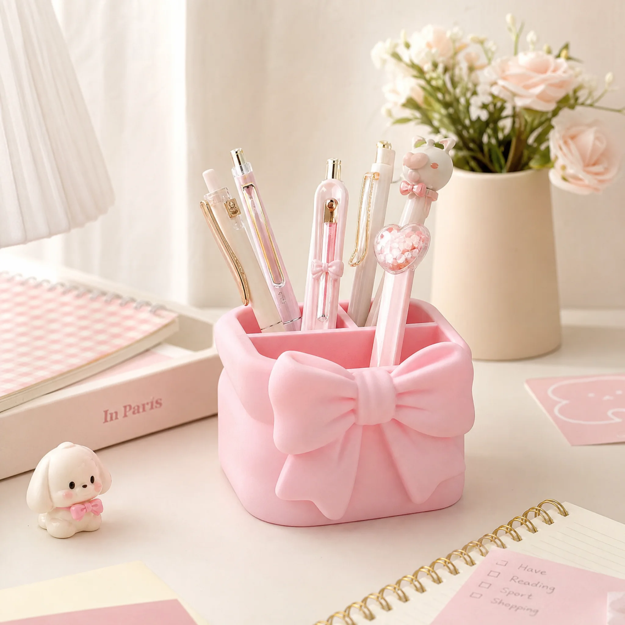 Plastic Bow Desk Organizer, Multi-Compartment Storage Holder for Remotes, Pens, Makeup Brushes, Home & Office Decor
Plastic Bow Desk Organizer, Multi-Compartment Storage Holder for Remotes, Pens, Makeup Brushes, Home & Office Decor
