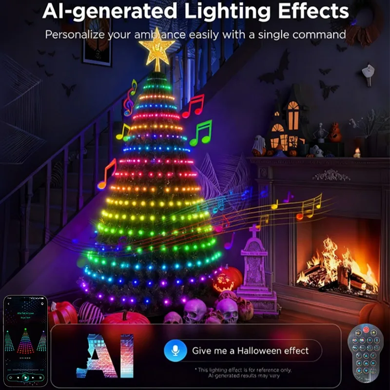 2.1m/6.9ft Christmas Tree String Lights with Star 400LEDs String Lights DIY Text Pattern APP Remote Indoor Outdoor Decor
2.1m/6.9ft Christmas Tree String Lights with Star 400LEDs String Lights DIY Text Pattern APP Remote Indoor Outdoor Decor
