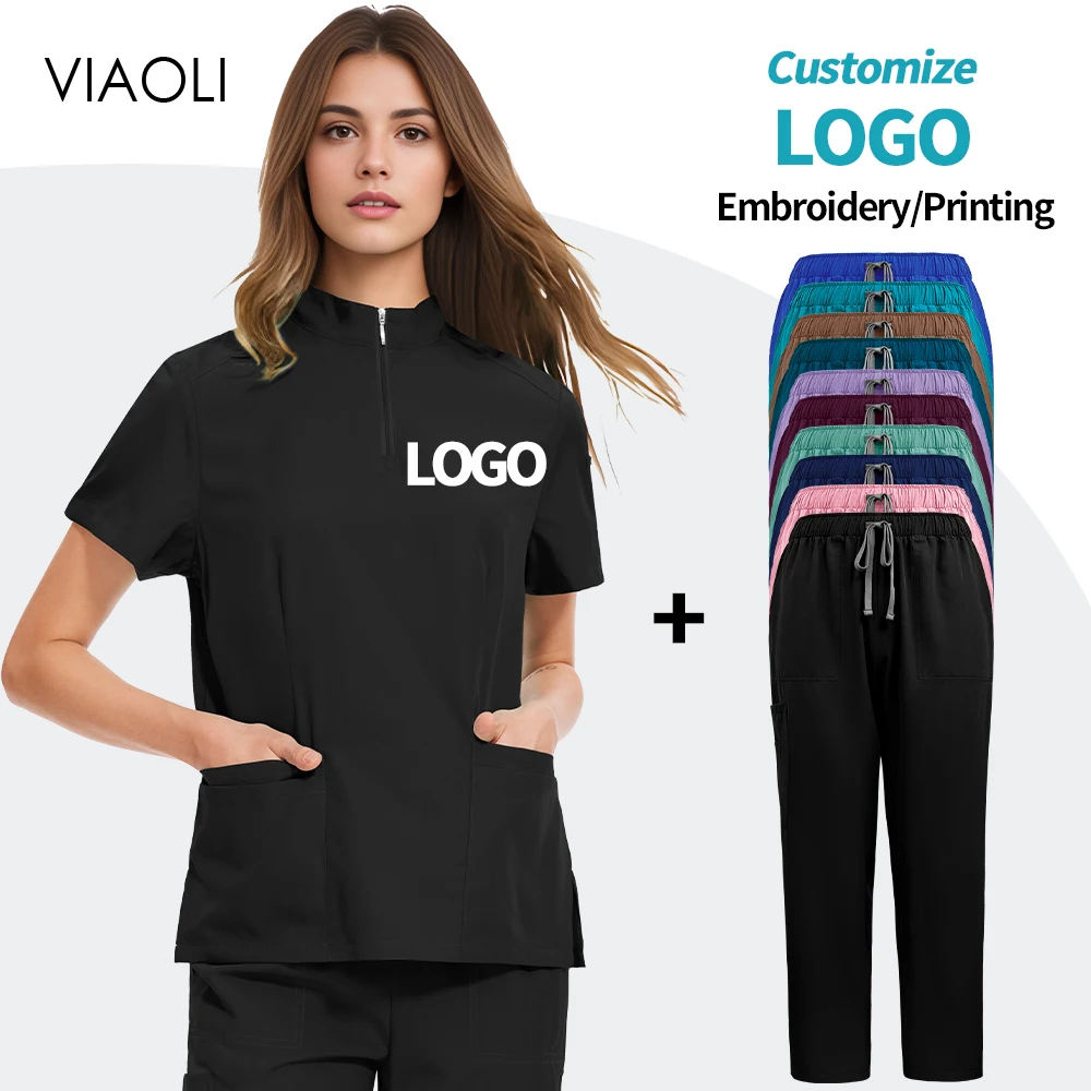 Customed Uniforms With Logo Women's Scrub Set Top + Pant Medical Surgical Nurse Beauty Salon Workwear Clinical Scrubs Spa Doctor
Customed Uniforms With Logo Women's Scrub Set Top + Pant Medical Surgical Nurse Beauty Salon Workwear Clinical Scrubs Spa Doctor