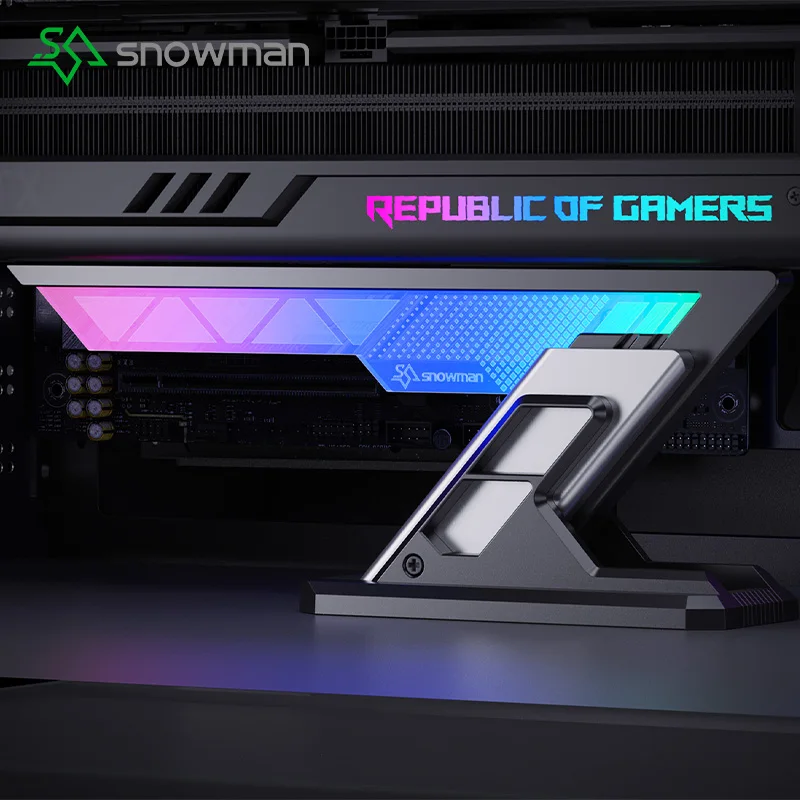 SNOWMAN GP-Z Computer Upscale Graphics Card Holder Chassis Fan Support Fixed Metal Bracket 75-125mm Adjustable GPU Holder