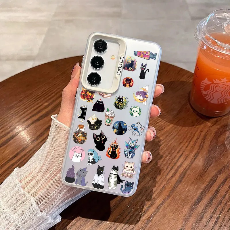 For Samsung Galaxy S24 S23 Ultra Plus FE S25 S22 Ultra Plus S21 FE Laser Phone Case Cute Cartoon Sketch Little Black Cat Covers
For Samsung Galaxy S24 S23 Ultra Plus FE S25 S22 Ultra Plus S21 FE Laser Phone Case Cute Cartoon Sketch Little Black Cat Covers