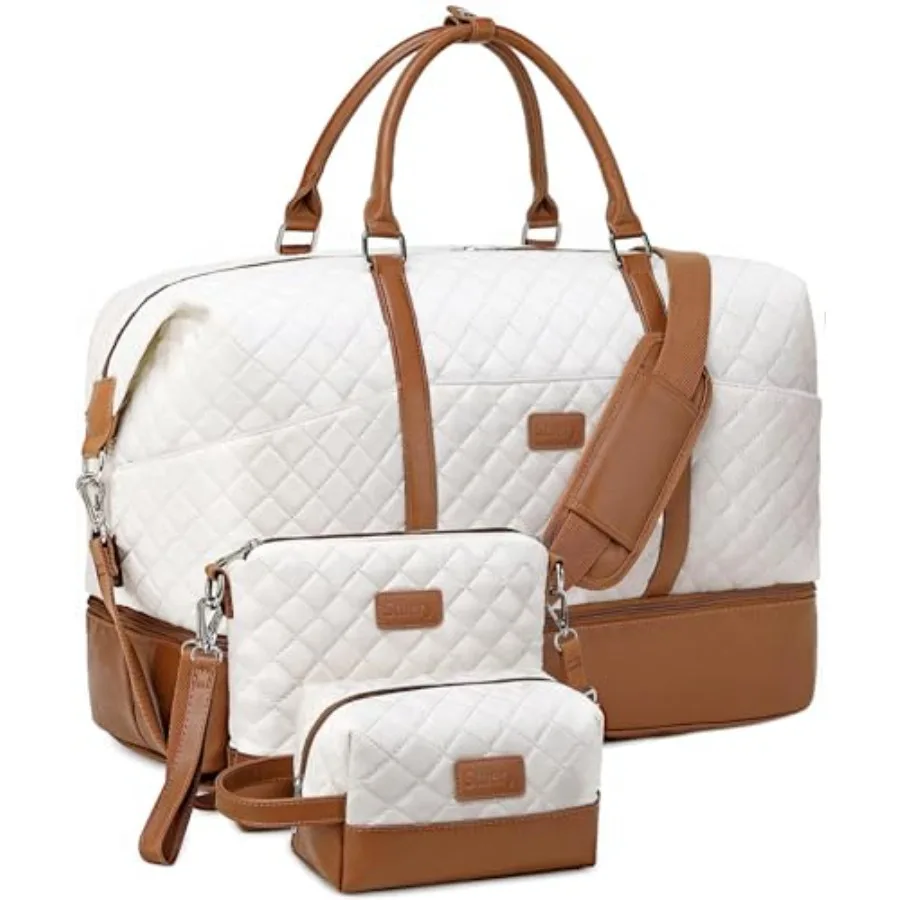 Weekender Bag, Large Travel Duffel Bag for Women, Carry on Overnight Bag with Shoe Compartment and Toiletry Bags
Weekender Bag, Large Travel Duffel Bag for Women, Carry on Overnight Bag with Shoe Compartment and Toiletry Bags