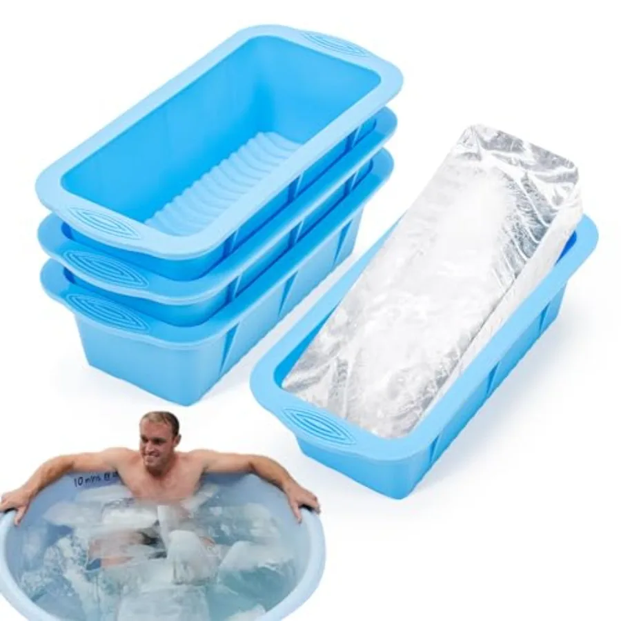 Extra Large Ice Block Mold for Ice Bath, 4 Pack 9.4lb Big Ice Cube Molds, Silicone Ice Bath Accessories Water Chiller for Cold
Extra Large Ice Block Mold for Ice Bath, 4 Pack 9.4lb Big Ice Cube Molds, Silicone Ice Bath Accessories Water Chiller for Cold