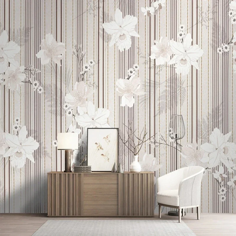 Custom Size Modern Home Decor Flowers Vertical Striped Pattern Wallpaper for Bedroom Living Room TV Background Non-woven Paper
Custom Size Modern Home Decor Flowers Vertical Striped Pattern Wallpaper for Bedroom Living Room TV Background Non-woven Paper