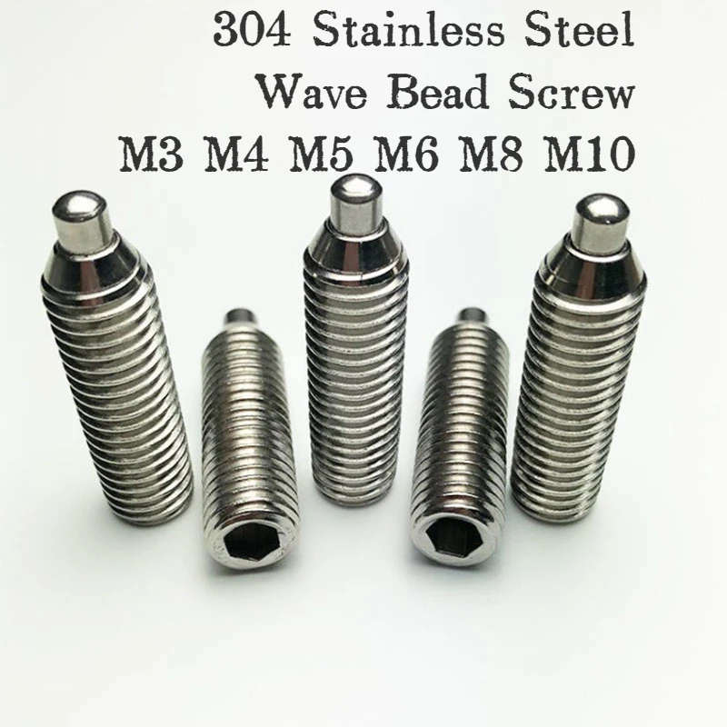 10pcs 304 Stainless Steel Wave Bead Screw Stainless Steel Positioning Plunger Head Screw Positioning Telescopic Pin Screw M3-M10
10pcs 304 Stainless Steel Wave Bead Screw Stainless Steel Positioning Plunger Head Screw Positioning Telescopic Pin Screw M3-M10