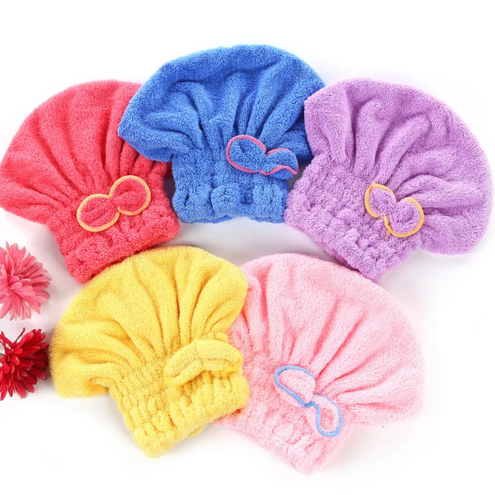5pcs Coral Fleece Hair Drying Cap Large Size Quick Absorbent Water Turbans Shower Bath Travel Gym Use Dry Hair Soft Comfortable 
5pcs Coral Fleece Hair Drying Cap Large Size Quick Absorbent Water Turbans Shower Bath Travel Gym Use Dry Hair Soft Comfortable