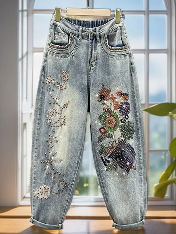 Trendy Embroidered Heavy Du Denim Dad Jeans Women's Spring Summer New High Waist Loose Slimming Print Slouchy Pants
Trendy Embroidered Heavy Du Denim Dad Jeans Women's Spring Summer New High Waist Loose Slimming Print Slouchy Pants
