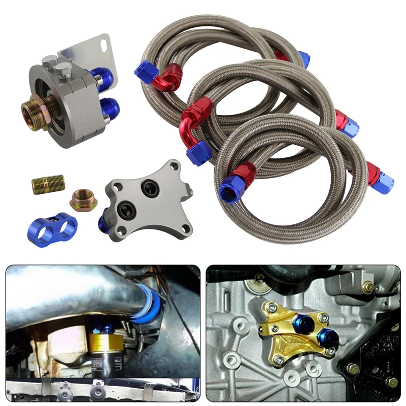 Oil Cooler Sandwich Plate Adapter/ Fitting+ 1.4M & 1.6M Oil/Fuel line kit for N*issan S13 S14 S15 SR20DE
Oil Cooler Sandwich Plate Adapter/ Fitting+ 1.4M & 1.6M Oil/Fuel line kit for N*issan S13 S14 S15 SR20DE