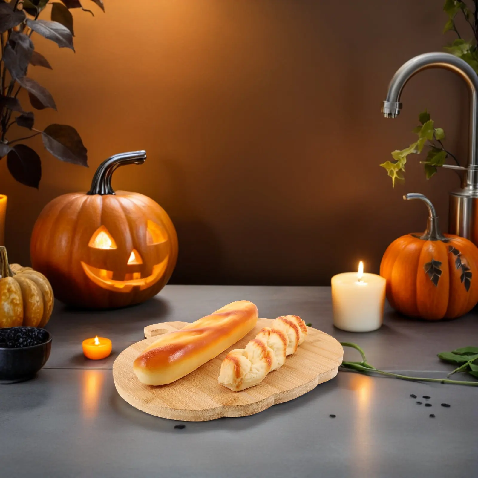 Halloween Pumpkin Cutting Board Bamboo Charcuterie Board Kitchen Serving Tray Fall Party Tableware Wooden Display Platter
Halloween Pumpkin Cutting Board Bamboo Charcuterie Board Kitchen Serving Tray Fall Party Tableware Wooden Display Platter