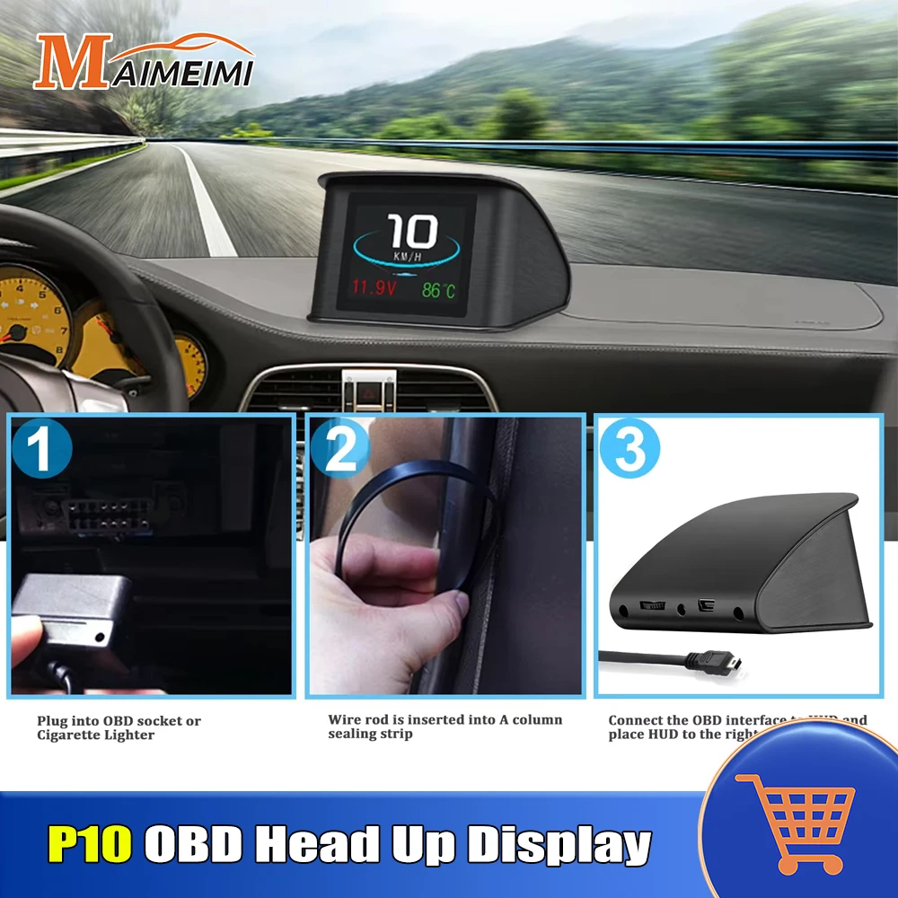 AD P10 OBD2 HUD Digital Car Head Up Display Speedometer Tachometer Battery Voltage Oil Pressure Coolant Temp Smart Car HUD Gauge
AD P10 OBD2 HUD Digital Car Head Up Display Speedometer Tachometer Battery Voltage Oil Pressure Coolant Temp Smart Car HUD Gauge