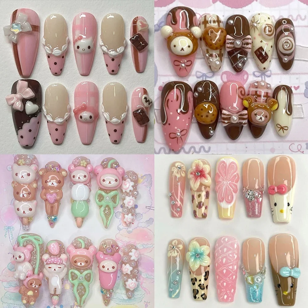 Coffee Pink 3D Rilakkuma Press On Nail Art Cartoon Strawberry Almond Square Can Be Customized Shape Cute Fake Nails
Coffee Pink 3D Rilakkuma Press On Nail Art Cartoon Strawberry Almond Square Can Be Customized Shape Cute Fake Nails