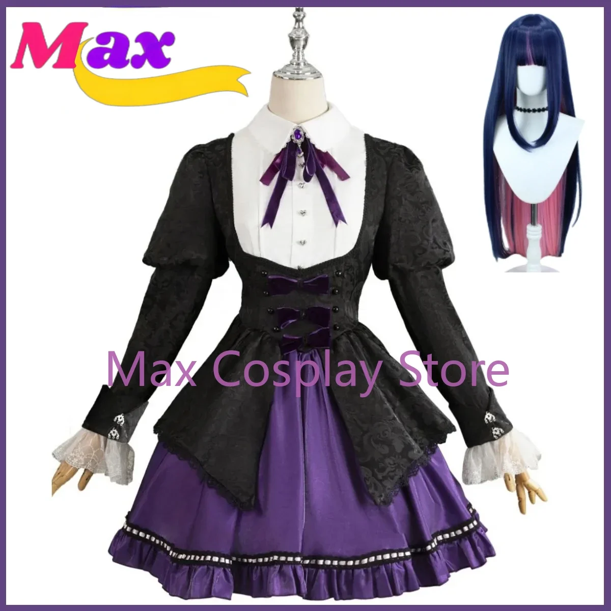 Max Anime Panty & Stocking with Garterbelt Stocking·Anarchy Cosplay Costume Wig Purple Evening Dress Lolita Woman Lovely Suit
Max Anime Panty & Stocking with Garterbelt Stocking·Anarchy Cosplay Costume Wig Purple Evening Dress Lolita Woman Lovely Suit