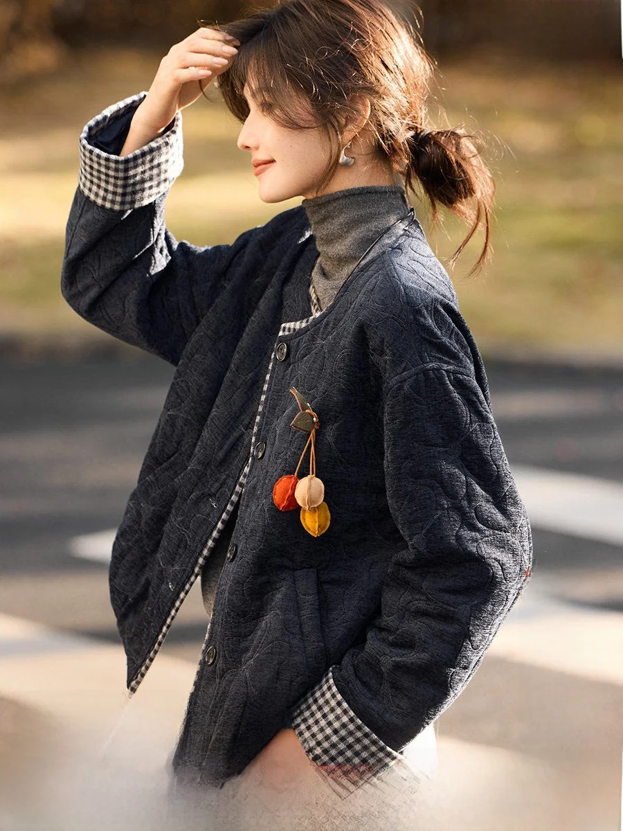 Ele Plaid Patchwork Faux Fur Cotton Jaet Women's Autumn Winter Slimming Pin Decoration ort Coat Straight Cut mali...
Ele Plaid Patchwork Faux Fur Cotton Jaet Women's Autumn Winter Slimming Pin Decoration ort Coat Straight Cut mali...