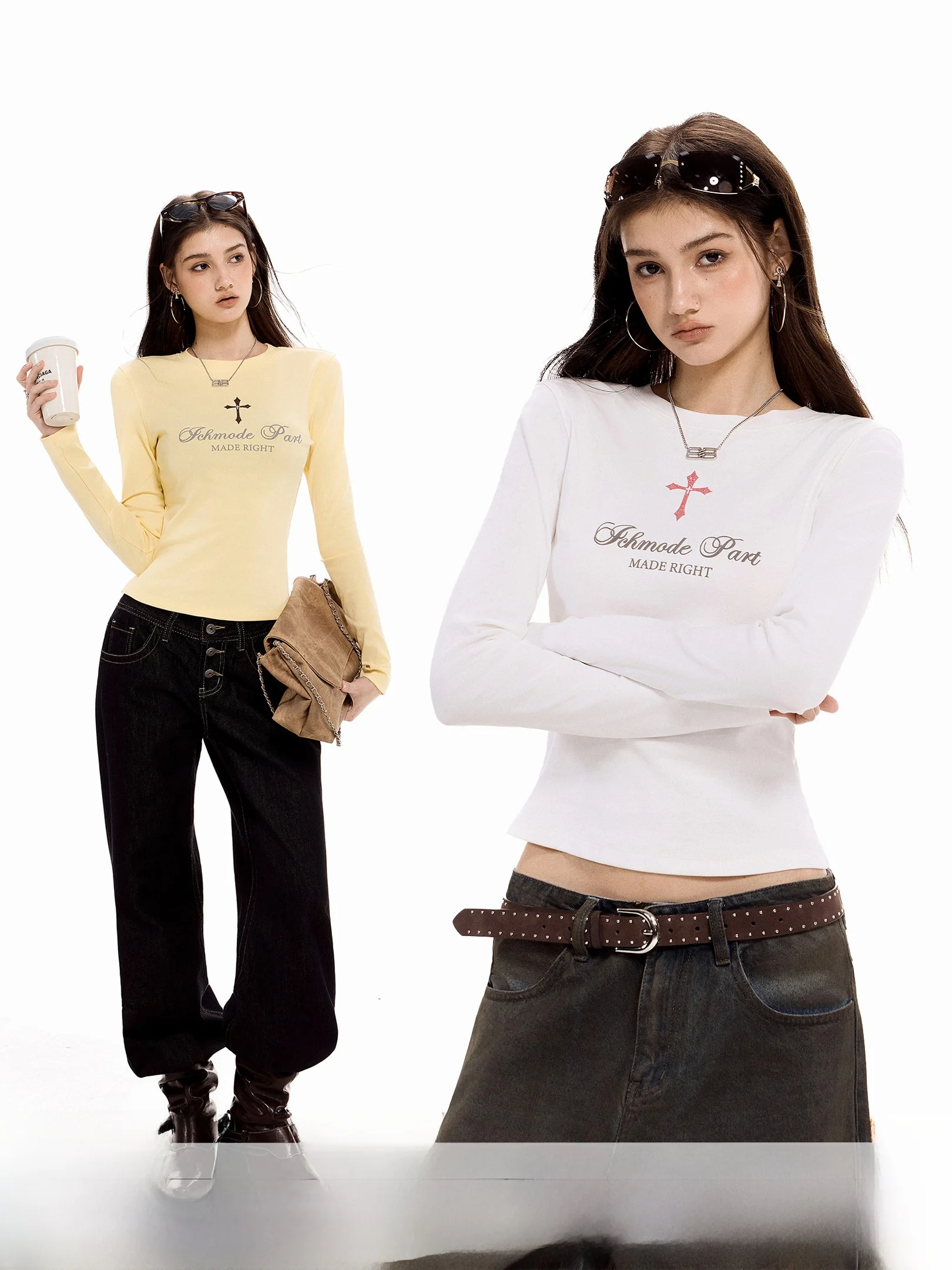 Ich Mode American Cross One Shoulder Long Sleeve T-Shirt Women's Slim Fit Spring New Style Casual round Neck Cotton Blend
Ich Mode American Cross One Shoulder Long Sleeve T-Shirt Women's Slim Fit Spring New Style Casual round Neck Cotton Blend