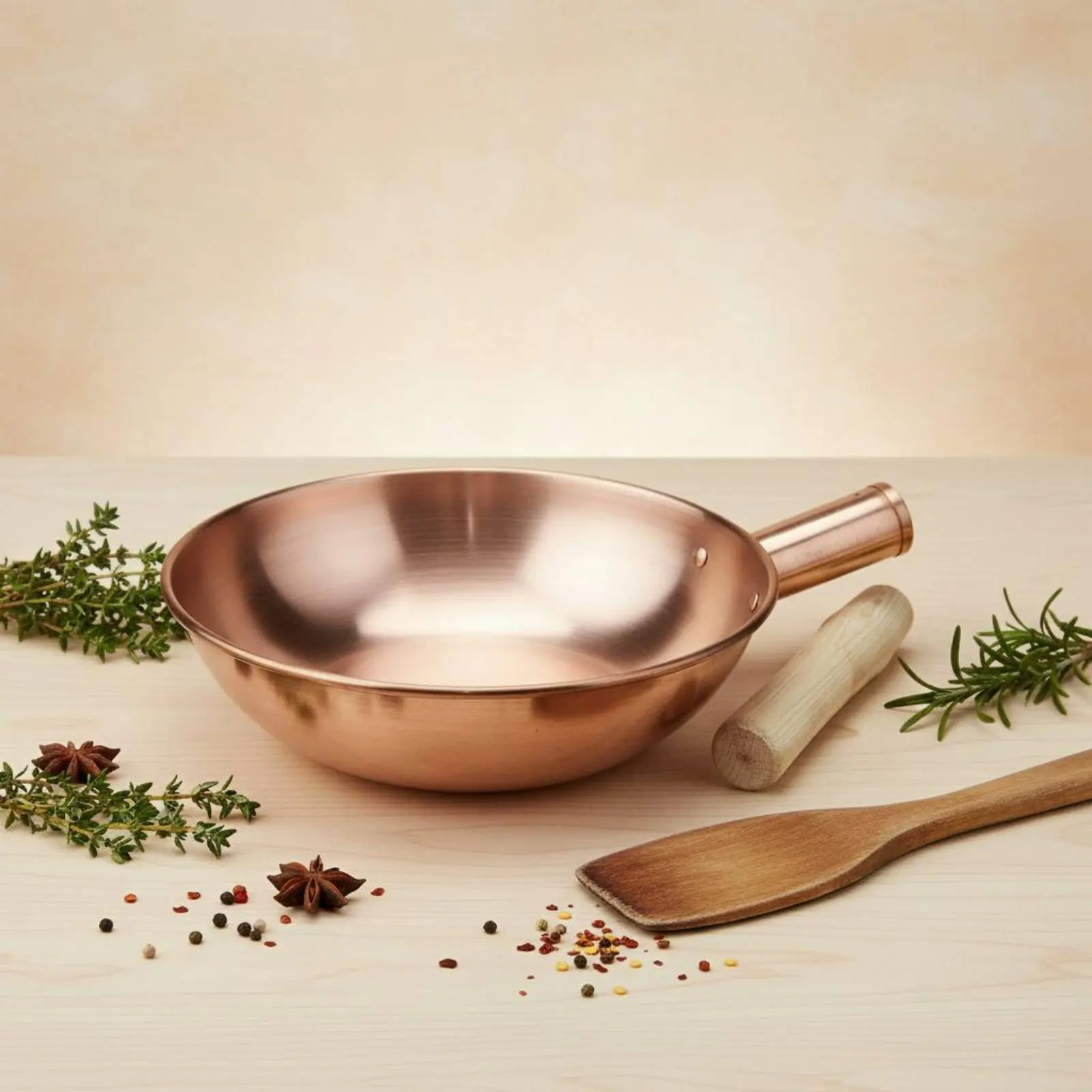 Long Handle Wok Quick Heat up Copper Wok Thick Copper Frying Pan Long-Lasting Skillet Easy to Grip
Long Handle Wok Quick Heat up Copper Wok Thick Copper Frying Pan Long-Lasting Skillet Easy to Grip