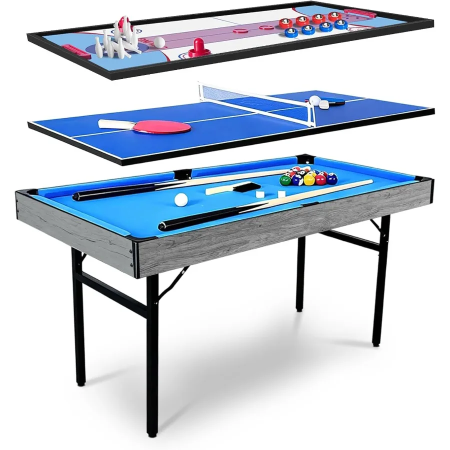 5in1 Multi-Function Games Table Folding Combination Set with Ping Pong Pool Billiards Air Hockey Bowling Shuffleboard for Indoo
5in1 Multi-Function Games Table Folding Combination Set with Ping Pong Pool Billiards Air Hockey Bowling Shuffleboard for Indoo