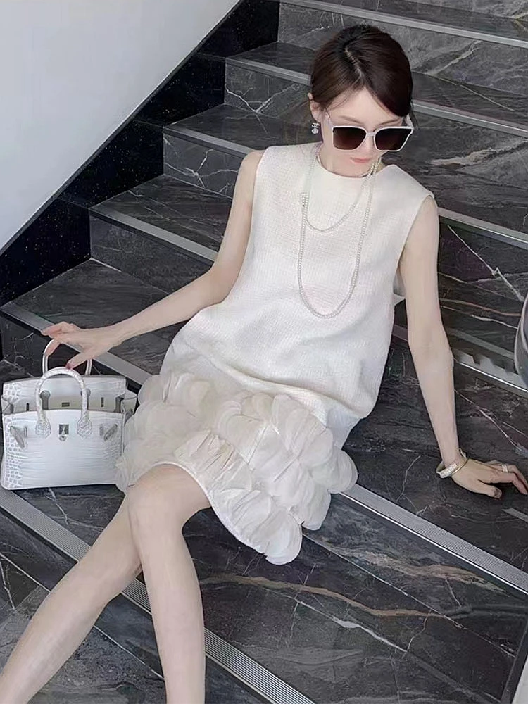 Hot Girl White Sleeveless Dress Women's Summer O-neck Ruffled Loose A-line Short Dress Fashion Female Clothes
Hot Girl White Sleeveless Dress Women's Summer O-neck Ruffled Loose A-line Short Dress Fashion Female Clothes